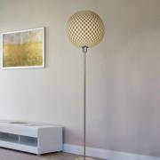 Ongewone design-vloerlamp Flechtwerk, linnen