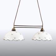 Hanglamp met dwarsstuk Nonna, wit-blauw