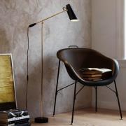 Retro vloerlamp Birdy in zwart/messing