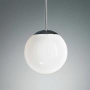 Pendellamp met opaalbol, 20 cm, chroom