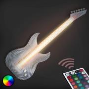 Stoere LED wandlamp Gitarre van de 3D-printer