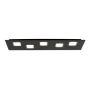 70 cm lange LED plafondlamp Quarter, zwart