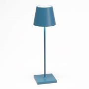 LED tafellamp Poldina met accu, draagbaar, blauw