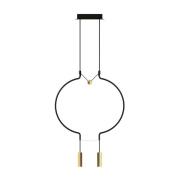 Axolight Liaison P2 hanglamp zwart/goud 56cm