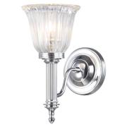 Vochtbestendige wandlamp Carroll, glas geribbeld