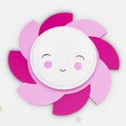 LED wandlamp zon Starlight Smile, roze