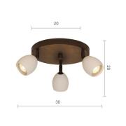 Menzel Provence mat plafondlamp 3-lamps rond