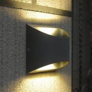 Halfronde LED buitenwandlamp Dodd uit aluminium