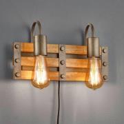 Wandlamp Khan, vintage, kabel + stekker, 2-lamps