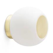 LED wandlamp Moy in goud met glazen kap