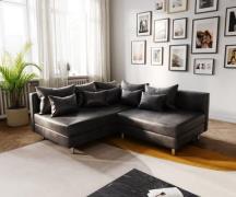 DELIFE Hoekbank Clovis antraciet antieke optiek ottomane links module ...