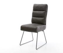 DELIFE Eetkamerstoel Pela-Flex microvelours antraciet vintage slipfram...