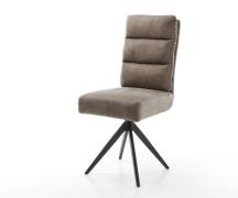 DELIFE Eetkamerstoel Pela-Flex microvelours taupe vintage kruisframe h...