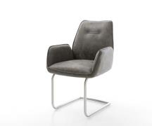 DELIFE Sledemodel Zoa-Flex microvelours grijs antiek sledemodel rond r...