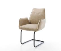 DELIFE Sledemodel Zoa-Flex microvelours beige vintage sledemodel rond ...