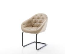 DELIFE Sledemodel Gaio-Flex microvelours beige vintage sledemodel rond...