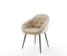 DELIFE Eetkamerstoel Gaio-Flex microvelours beige vintage 4-poot conis...