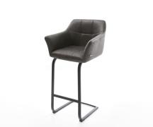 DELIFE Barstoel Yulo-Flex vintage antraciet sledestoel vlak metaal