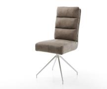 DELIFE Eetkamerstoel Pela-Flex microvelours taupe vintage kruisframe c...