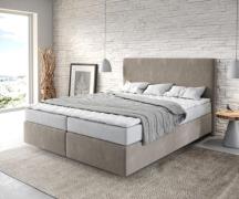 DELIFE Boxspring-bed Dream-Well 160x200 cm Beige Microvezel stof