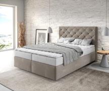 DELIFE Boxspringbed Dream-Great 140x200 microvezel Beige