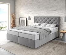 DELIFE Boxspringbed Dream-Great 160x200 microvezel grijs