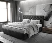 DELIFE Boxspringbed Dream-Great 180x200 microvezel antraciet Vintage