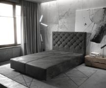 DELIFE Boxspring-frame Dream-Great 140x200 microvezel antraciet Vintag...