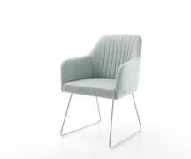 DELIFE Eetkamerstoel Greg-Flex stripes mint slipframe roestvrij staal