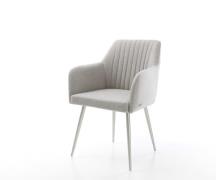 DELIFE Eetkamerstoel Greg-Flex stripes lichtgrijs 4-poot conisch roest...