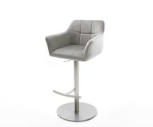 DELIFE Barstoel Yulo-Flex fluweel grijs draaivoet hoogte verstelbaar r...