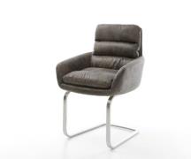 DELIFE Sledemodel Abelia-Flex met armleuning microvelours grijs antiek...