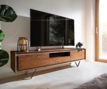 DELIFE Tv-meubel Stonegrace 175 cm acacia bruin steenfineer 2 deuren 1...