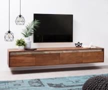 DELIFE Tv-meubel Stonegrace 200 cm acacia bruin Leisteen 4 laden zweve...