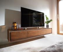 DELIFE Tv-meubel Stonegrace 200 cm acacia bruin steenfineer 4 deuren z...