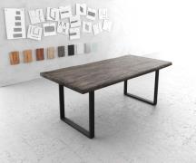 DELIFE Eettafel Edge 200x100 XL acacia platina skidframe zwart Live-Ed...