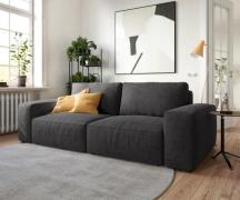 DELIFE Big-Sofa Lanzo L 260x110 cm microvezel zwart