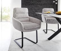 DELIFE Sledemodel Abelia-Flex met armleuning koord zilver grijs sledem...