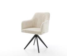 DELIFE Eetkamerstoel Greg-Flex koord beige kruisframe hoekig zwart poc...