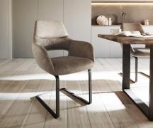 DELIFE Sledemodel Yago-Flex met armleuning microvelours taupe vintage ...