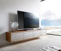 DELIFE Tv-meubel Kleo 200 cm acacia natuur 4 deurs zwevend