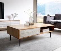 DELIFE Salontafel Kleo 115x60 cm acacia natuur 2 laden schuin onderste...