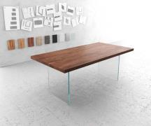 DELIFE Eettafel Edge 200x100 XL acacia bruin verre