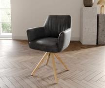 DELIFE Draaistoel Xana-Flex met armleuning microvelours antraciet vint...