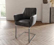 DELIFE Sledemodel Xana-Flex met armleuning microvelours antraciet vint...