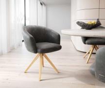 DELIFE Draaistoel Caja-Flex met armleuning microvelours antraciet vint...