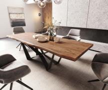 DELIFE Eettafel Edge 260x100 XL acacia bruin  Spider staal  zwart  Liv...