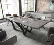 DELIFE Eettafel Edge 260x100 acacia platina  Spider staal  zwart  Live...