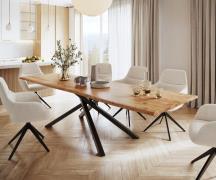 DELIFE Eettafel Edge 300x100 acacia natuur kruisframe rechthoek zwart ...