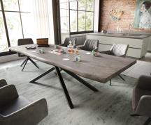 DELIFE Eettafel Edge 260x100 XL acacia platina  kruisframe rechthoek z...